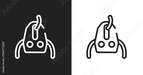 Sheave icon. Linear black, white icon from adventure sports collection. Outline sheave vector. Thin line symbol isolated on white and black background