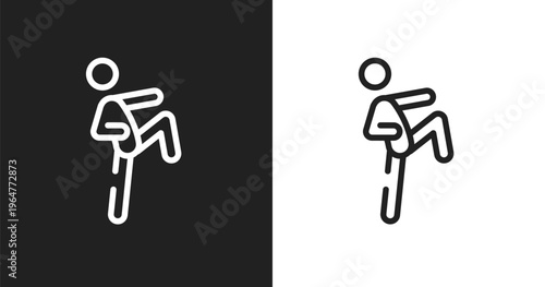 Ritual icon. Linear black, white icon from thai boxing collection. Outline ritual vector. Thin line symbol isolated on white and black background