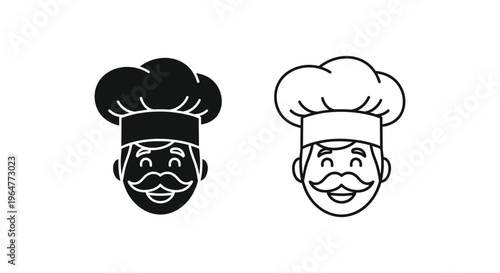Chef hats illustration black white Vector