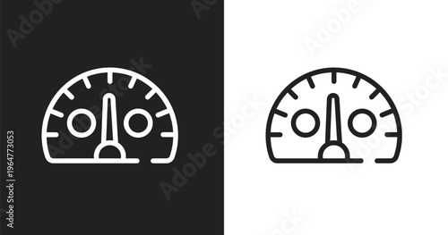 Kmh icon. Linear black, white icon from racing collection. Outline kmh vector. Thin line symbol isolated on white and black background