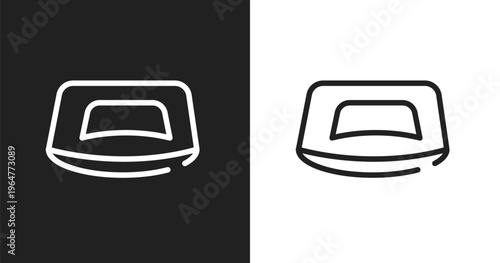 Push up icon. Linear black, white icon from gym equipment collection. Outline push up vector. Thin line symbol isolated on white and black background