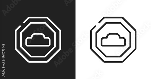 Hump icon. Linear black, white icon from traffic signs collection. Outline hump vector. Thin line symbol isolated on white and black background