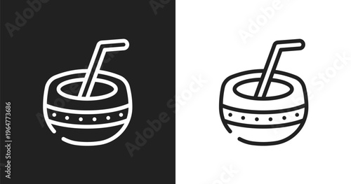 Kalabas icon. Linear black, white icon from american indigenous signals collection. Outline kalabas vector. Thin line symbol isolated on white and black background