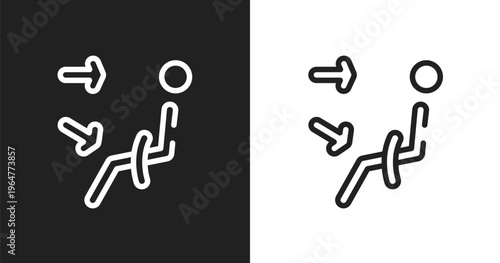 Air outlet icon. Linear black, white icon from car dashboard signals collection. Outline air outlet vector. Thin line symbol isolated on white and black background