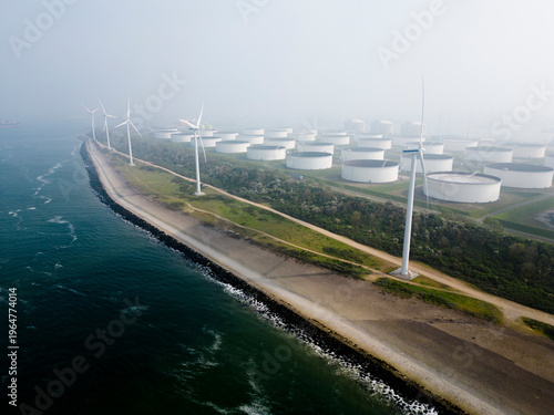 Photos Petrochemical tanks in a harbour
