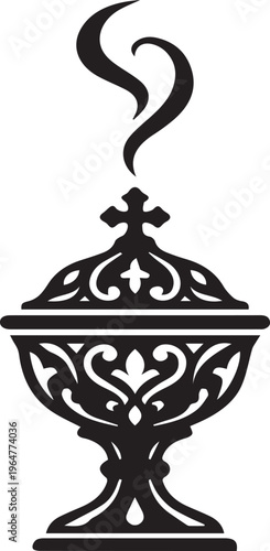 Traditional Bakhoor Incense Burner Silhouettes for Eid
