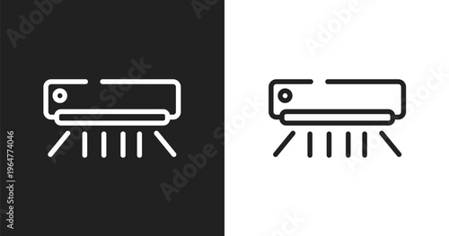 Air condition icon. Linear black, white icon from hotel signals collection. Outline air condition vector. Thin line symbol isolated on white and black background