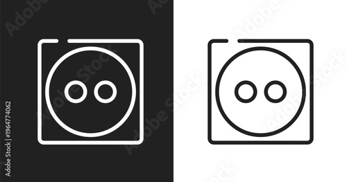 Dry medium heat icon. Linear black, white icon from laundry instructions collection. Outline dry medium heat vector. Thin line symbol isolated on white and black background
