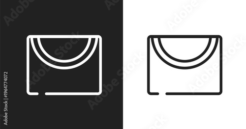 Drying line icon. Linear black, white icon from laundry instructions collection. Outline drying line vector. Thin line symbol isolated on white and black background