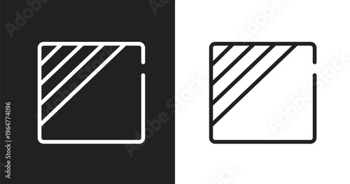 Dry in shade icon. Linear black, white icon from laundry instructions collection. Outline dry in shade vector. Thin line symbol isolated on white and black background