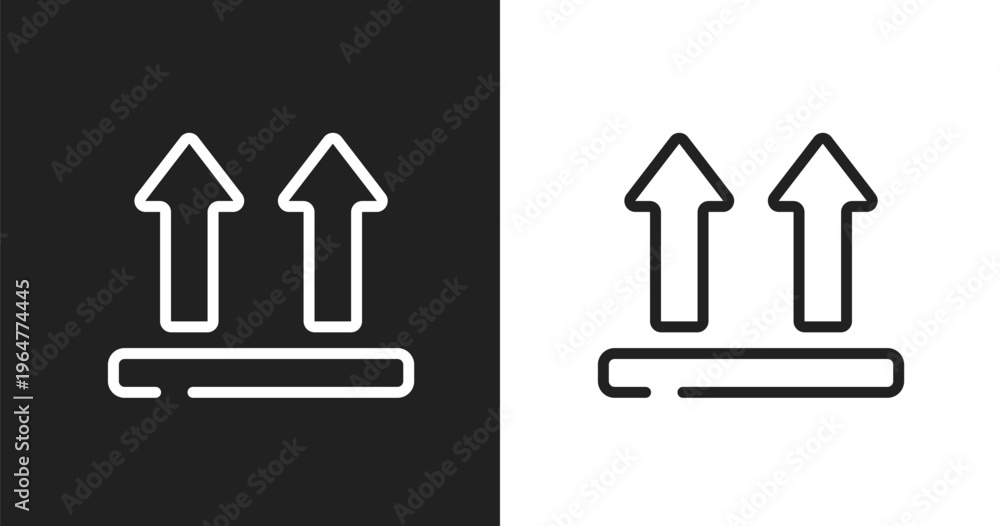 Fototapeta premium Lift sign icon. Linear black, white icon from indications collection. Outline lift sign vector. Thin line symbol isolated on white and black background
