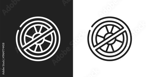 No lifeguard icon. Linear black, white icon from swimming pool rules collection. Outline no lifeguard vector. Thin line symbol isolated on white and black background