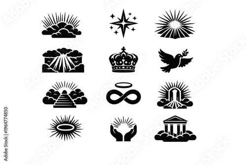 Icon light generation path image symbol vector dove divine eternal open simple