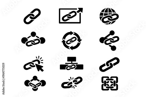 Image url link connection symbol fill workflow hyperlink vector icon simple depicting