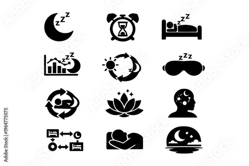 Vector mask sleep icon bed simple relaxation image structure generation analytics circadian