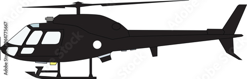 Photos AS550 Fennec Military Attack Helicopter Side Profile Silhouette Vector Illustrat