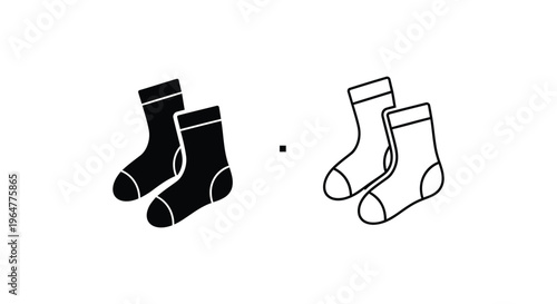 Black and white socks pair illustration Vector