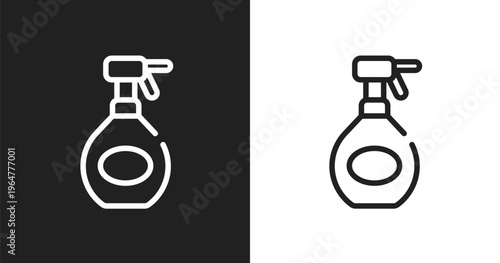 Hair spray bottle icon. Linear black, white icon from beautiful collection. Outline hair spray bottle vector. Thin line symbol isolated on white and black background