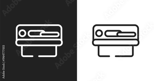 Solarium icon. Linear black, white icon from beautiful collection. Outline solarium vector. Thin line symbol isolated on white and black background