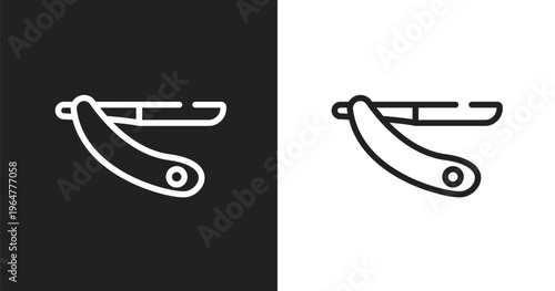 Shave blade icon. Linear black, white icon from beautiful collection. Outline shave blade vector. Thin line symbol isolated on white and black background