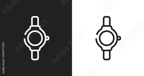 Luxury watch icon. Linear black, white icon from beautiful collection. Outline luxury watch vector. Thin line symbol isolated on white and black background