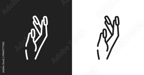 Manicure icon. Linear black, white icon from beautiful collection. Outline manicure vector. Thin line symbol isolated on white and black background