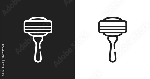 Disposable razor icon. Linear black, white icon from beautiful collection. Outline disposable razor vector. Thin line symbol isolated on white and black background