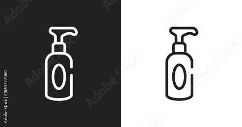 Soap for hands icon. Linear black, white icon from beautiful collection. Outline soap for hands vector. Thin line symbol isolated on white and black background