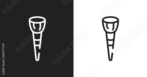 Makeup brush icon. Linear black, white icon from beauty collection. Outline makeup brush vector. Thin line symbol isolated on white and black background