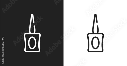 Parfum bottle icon. Linear black, white icon from beauty collection. Outline parfum bottle vector. Thin line symbol isolated on white and black background