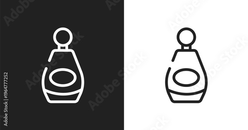 Beauty perfume icon. Linear black, white icon from beauty collection. Outline beauty perfume vector. Thin line symbol isolated on white and black background