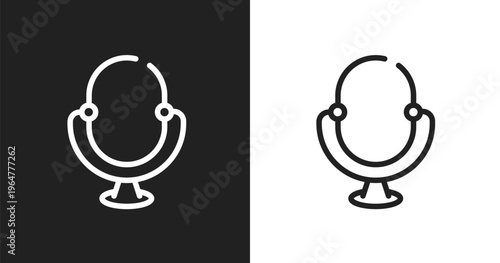 Make up mirror icon. Linear black, white icon from beauty collection. Outline make up mirror vector. Thin line symbol isolated on white and black background