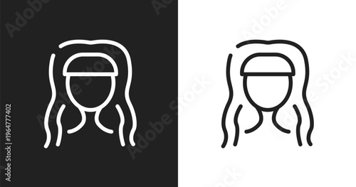 Hairdress icon. Linear black, white icon from beauty and fashion collection. Outline hairdress vector. Thin line symbol isolated on white and black background