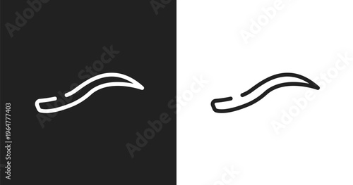 Eyebrow icon. Linear black, white icon from beauty and fashion collection. Outline eyebrow vector. Thin line symbol isolated on white and black background