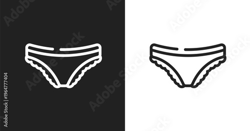 Panties icon. Linear black, white icon from beauty and fashion collection. Outline panties vector. Thin line symbol isolated on white and black background