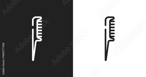 Hairbrush icon. Linear black, white icon from hairdressing and barber collection. Outline hairbrush vector. Thin line symbol isolated on white and black background
