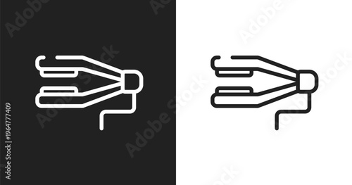 Straighten icon. Linear black, white icon from hairdressing and barber collection. Outline straighten vector. Thin line symbol isolated on white and black background