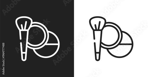 Cosmetic icon. Linear black, white icon from beauty collection. Outline cosmetic vector. Thin line symbol isolated on white and black background