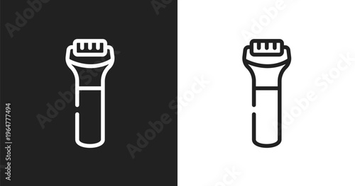 Hair shaver icon. Linear black, white icon from beauty collection. Outline hair shaver vector. Thin line symbol isolated on white and black background
