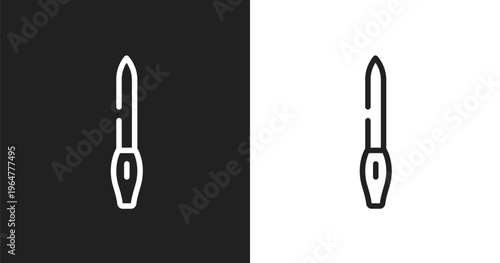 Nail file icon. Linear black, white icon from beauty collection. Outline nail file vector. Thin line symbol isolated on white and black background