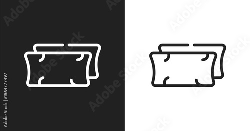 Pillow icon. Linear black, white icon from beauty & spa collection. Outline pillow vector. Thin line symbol isolated on white and black background