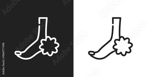 Pedicure icon. Linear black, white icon from beauty & spa collection. Outline pedicure vector. Thin line symbol isolated on white and black background
