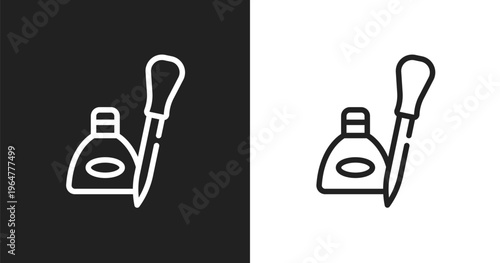 Eyeliners icon. Linear black, white icon from cosmetics collection. Outline eyeliners vector. Thin line symbol isolated on white and black background
