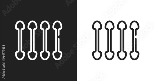 Cotton swabs icon. Linear black, white icon from pretty collection. Outline cotton swabs vector. Thin line symbol isolated on white and black background