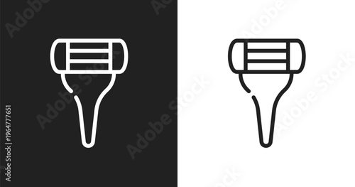 Women razor icon. Linear black, white icon from pretty collection. Outline women razor vector. Thin line symbol isolated on white and black background