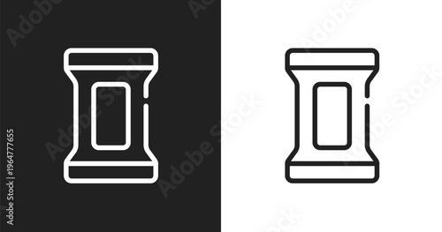 Makeup remover wipes icon. Linear black, white icon from pretty collection. Outline makeup remover wipes vector. Thin line symbol isolated on white and black background