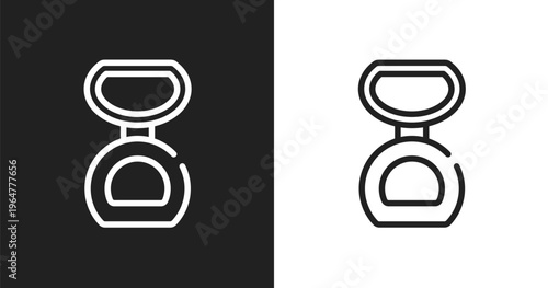 Matte powder icon. Linear black, white icon from pretty collection. Outline matte powder vector. Thin line symbol isolated on white and black background