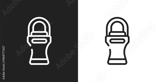 Roll on deodorant icon. Linear black, white icon from pretty collection. Outline roll on deodorant vector. Thin line symbol isolated on white and black background