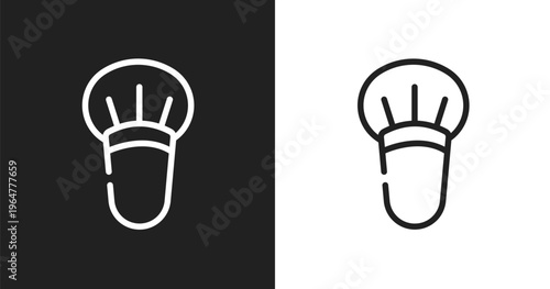 Blush brush icon. Linear black, white icon from pretty collection. Outline blush brush vector. Thin line symbol isolated on white and black background