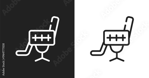 Beauty salon chair icon. Linear black, white icon from beauty salon collection. Outline beauty salon chair vector. Thin line symbol isolated on white and black background